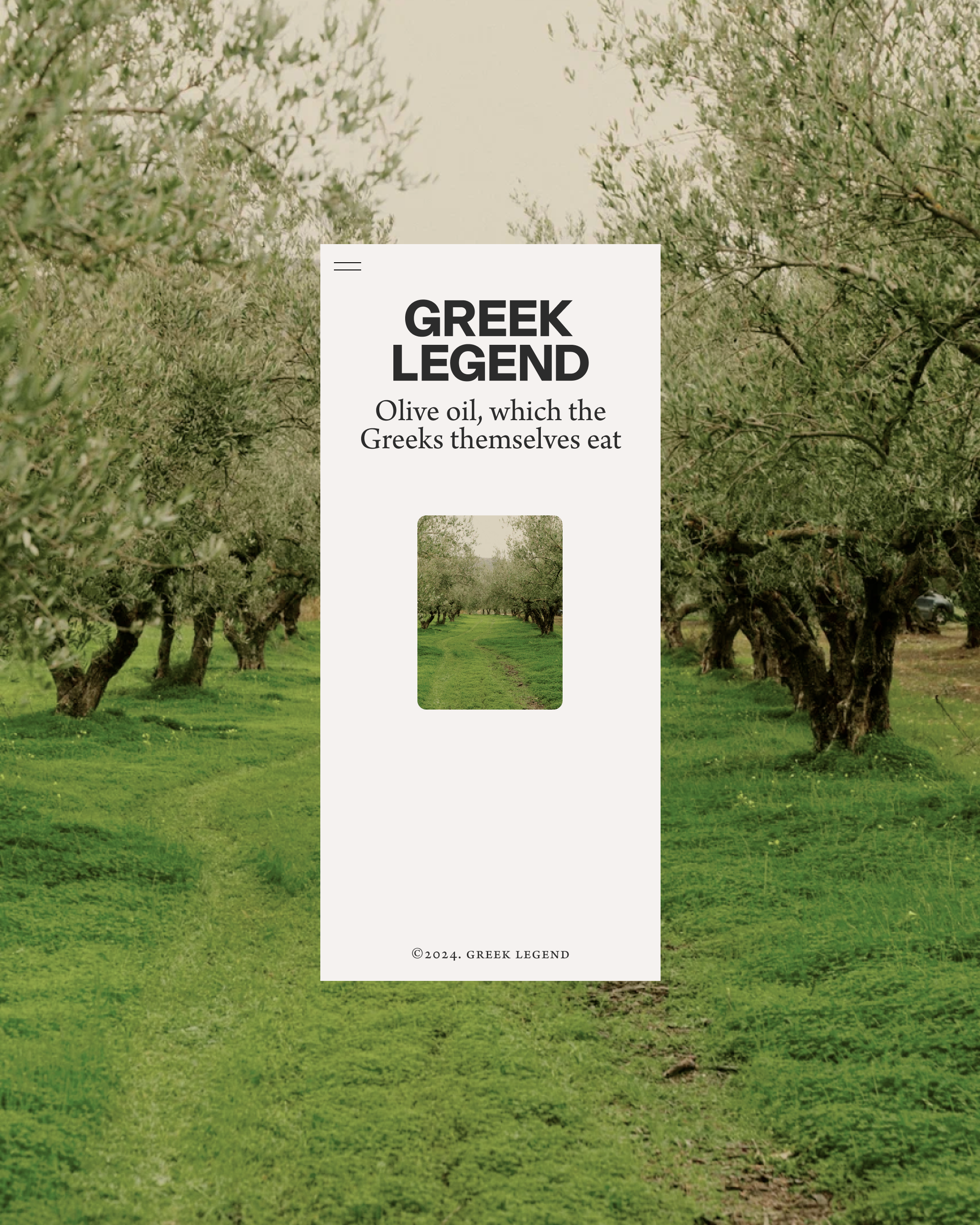 Greek Legend olive grove campaign